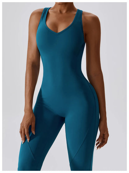 JUMPSUIT WITH V-NECKLINE